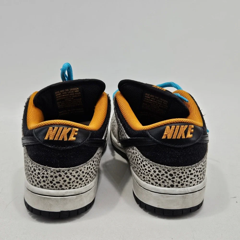 Nike SB Dunk Low Pro Mens 9.5 Phantom Black Monarch Safari FZ1233-002 Sneakers